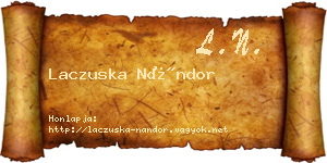 Laczuska Nándor névjegykártya